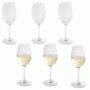 APS Lot de 12 verres à vin blanc en plastique -PERFECTION-, Ø 8 cm, H : 21,5 cm, 320 ml Tritan transparent - transparent plastique 10541