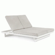 Bain de soleil double inclinable Infin blanc WG20 142 x 195 x 95 cm