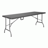 Bolero Table buffet en rotin pliante avec plateau rectangulaire 1829x743x728 - 5050984766794
