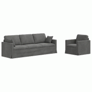 Canapé 2 pcs Gris foncé 228 x 78 x 80 cm Velours Modèle Aero Horizon Élite - Matériau naturel 8721364375130