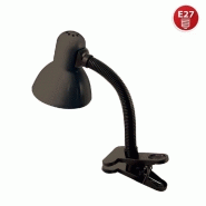 Charleston clip: lampe de bureau avec culot e27 et clip, noir