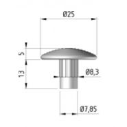 Clou podotactile a sceller en acier zingue noir - tige courte (bf)_1