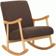 CLP Chaise à bascule Morelia Tissu naturel marron - 314604 CLP Chaise à bascule Morelia Tissu naturel marron - 314604