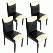 Décoshop26 - Lot de 4 chaises de salle à manger cuisine design moderne en PVC noir et blanc pieds foncés 04_0007528 - blanc 3000262174195 Décoshop26 - Lot de 4 chaises de salle à manger cuisine design moderne en PVC noir et blanc pieds foncés 04_0007528 - blanc 3000262174195