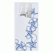 Etui pour couverts papier Antibes + serviette blanche 11,2x22,5cm par 400