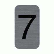 Exacompta - Réf. 67187E - 1 Plaque adhésive imitation Aluminium Chiffre 7 - Dimensions 2,5x4,4 cm - Gris - gris aluminium 67187E