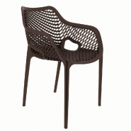 Fauteuil empilable d'extérieur Air en polypropylène  coloris noir - par 4