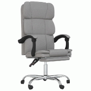 Helloshop26 - Chaise fauteuil siège pivotante de inclinable de bureau informatique étude clair tissu gris 02_0024234 - gris métal 3000215324882