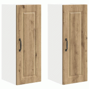 Helloshop26 - Lot de 2 armoires murales de cuisine pratiques design moderne 30 x 31 x 80 cm en bois d'ingénierie chêne artisanal 02_0054368 - Bois m