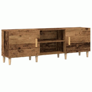 Helloshop26 - Meuble TV moderne rectangulaire 150 x 30 x 50 cm rangement pratique style contemporain en bois ancien 02_0051922 - Bois massif 300023715