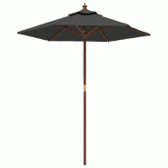 Helloshop26 - Parasol mobilier de jardin avec mât en bois 196 x 231 cm anthracite 02_0008332 - 3000445382720