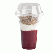 Nvase ECOLOMIQUE - 25 Pcs - Pot/Coupe plastique PET avec couvercle dôme - 450 ml, Ø9,5 cm, Hauteur: 12,7 cm - transparent plastique NVS210GKC166