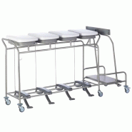Sclessin 374.784S Chariot Porte-Sacs 4 Sacs Sans Couvercles Professionnel - 374.784S