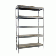 SimonRack Étagères Charge Lourde 2500x1200x750 mm, 5 Niveaux en Bois, 400 kg par Niveau, Structure Acier, Galvanisé/Bois - Ecoforte - argenté mét