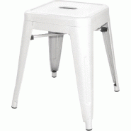 Tabouret bas Bolero Bistro en acier blanc (lot de 4) - DL869
