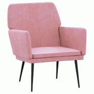 VidaXL Fauteuil Rose 62x79x79 cm Velours Modèle Vega Office Plus - 351375