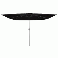 VidaXL Parasol de jardin Noir 295 x 295 x 245 cm Polyester et Acier Modèle Helios Panorama Pure - 42003666