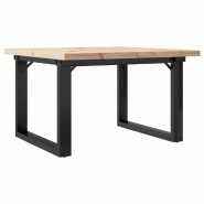 VidaXL Table basse cadre en O 60x60x40,5cm bois de pin massif et acier Modèle Atlas Industriel - 8721102674624