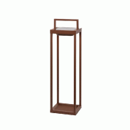 Zafferano - Lanterne solaire 2 LED 56,4 cm - Applique et lampe de table 2W avec batterie et capteur crépusculaire - Corten - marron 8054040729355