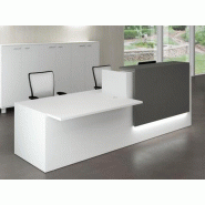 Banque d'accueil Z2 blanche avec accès handicapés - Officity - 206, Gris ombre, Gauche, Blanc_1