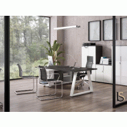 Bureau bi-colore avec meuble d'angle Pyramid - 190, Anthracite, Non, Droite