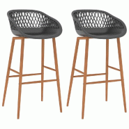 Chaises de bar lot de 2 gris Modèle Titan Élégance Pro - marron 248154