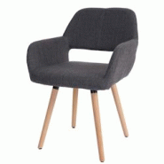 Décoshop26 - Chaise de salle à manger bureau visiteur sans roulette design rétro en tissu gris pied en bois clair 04_0002149 - gris 3000253132692 Décoshop26 - Chaise de salle à manger bureau visiteur sans roulette design rétro en tissu gris pied en bois clair 04_0002149 - gris 3000253132692
