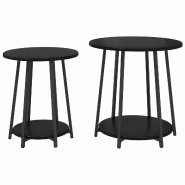 Ensemble de tables d'appoint avec étagère 2 pcs Chêne noir Modèle Aero Nova Plus - 869702