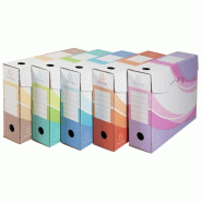 Exacompta Lot de 8 Lot de 5 boîtes à archives en carton, format 25x35, dos de 80, coloris assortis - 3037920795300