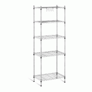 Helloshop26 - Étagère 5 tablettes professionnelle 35 x 55 x 150 cm - 150 kg métallique grise 14_0001535 - gris 3000187168989
