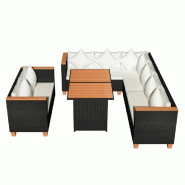 Helloshop26 - Salon de jardin meuble d'extérieur ensemble de mobilier 5 pièces avec coussins résine tressée noir 02_0016492 - noir acier 3000307069608