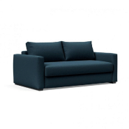 INNOVATION LIVING  CANAPE DESIGN AVEC ACCOUDOIRS COSIAL TISSU ARGUS NAVY BLUE CONVERTIBLE LIT 160*202CM