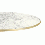 Restootab Plateau Ø90 decor bianca luna chants laiton - blanc Bois manufacturé PL-R90M-MB.LUNA-LAI Restootab Plateau Ø90 decor bianca luna chants laiton - blanc Bois manufacturé PL-R90M-MB.LUNA-LAI