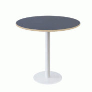 RestooTab - Table Rome blanc Ø80cm bleu fes fenix chants couleur bois - bleu Bois manufacturé TB-ROM1-R80M-BL.FES-BOI