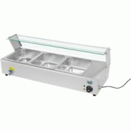 Royal Catering - Royal Catering Vitrine Bain-Marie 3xGN - 1/2 RCBM-3 (95x40x16cm, 1 300W, Robinet de vidange, réglable jusqu'à 85 °C) - inox 425092