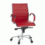 Siège de bureau / Fauteuil de direction PARMA 10, cuir rouge, chromé hjh OFFICE - rouge cuir 660532