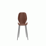 Stones Chaise de salle à manger Tamara avec structure en polypropylène, revêtement en tissu jaune et pieds en métal noir – Design moderne et dyn