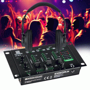 Table de mixage Pronomic DX-26 MKII - à 3 canaux - fonction talkover - Casque - Sonorisation MIX DJ - Pack Découverte - 3666638044006