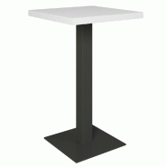 Table mange debout Cage noir plateau blanc 70x70x111cm