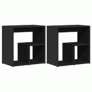 Tables d'appoint 2 pcs noir 50x30x50 cm bois d’ingénierie Modèle Atlas Master Élégance - 8721012494602