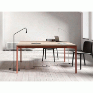 Table de réunion carrée Hexa - piètement design en aluminium - 160x160 cm
