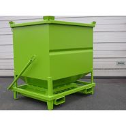 Trémie à fond ouvrant - Accessoire pour dégrilleur releveur - Tôle pliée 30/10ème finition époxy