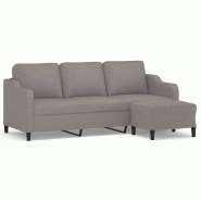 VidaXL Canapé à 3 places avec repose-pieds Taupe 180 cm Tissu Modèle Orion Edge Plus - 3201142