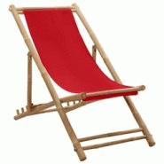 VidaXL Chaise De Terrasse Bambou Et Toile Rouge - rouge 313020 VidaXL Chaise De Terrasse Bambou Et Toile Rouge - rouge 313020