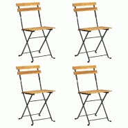 VidaXL Chaises De Bistro Pliables Lot De 4 Bois D Acacia Massif - 313161