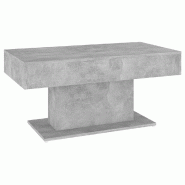 VidaXL Table basse gris béton 96x50x45 cm bois d'ingénierie Modèle Atlas Infinite Focus - 806835