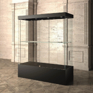 Vitrine Museum Bois colonne 160x60xH200cm - livrée pré-montée - noir