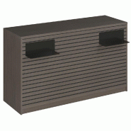 Comptoir Vertigo H T03 dble noir L170cm - 3 tab.Coulis. 6tab.Amovib noyer foncé