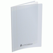 CONQUERANT Lot de 5 Cahier Classique PP piqué A4, 192p./96 feuilles 70g/m², Séyès, incolore - 3020120118659