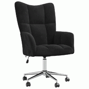 Décoshop26 - Fauteuil lounge chaise de bureau sur roulettes design moderne en velours noir DEC026741 - noir 3000255986187 Décoshop26 - Fauteuil lounge chaise de bureau sur roulettes design moderne en velours noir DEC026741 - noir 3000255986187